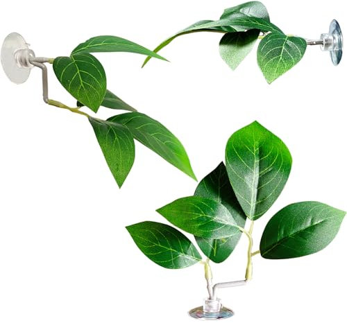 Fish Leaf Pad Fish Tank Accessories Aquarium Décor Simulating Adjustable Plastic Green Plants Betta Natural Habitat Playing Spawning Breeding Resting Bed with Suction Cup Multi Leaf Design