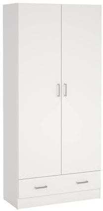 Armario Duero con 2 puertas y 1 cajón en color Blanco 79,4x35,7x170,4cm