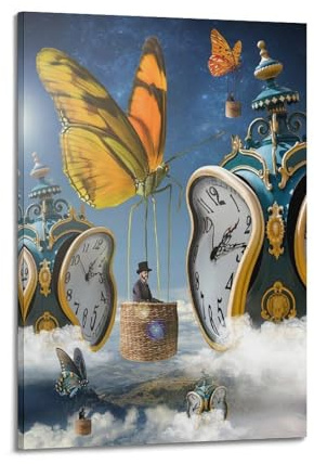 KANGZENG Salvador Dali Malerwerke (Zahlen, abstrakte Uhr), Kunstposter, Leinwand, Wandkunst, dekorativ, Schlafzimmer, modernes Zuhause, 60 x 90 cm