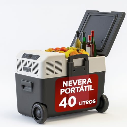 Inuitz Nevera Portatil Electrica 40L – Nevera Compresor 12V para Coche y Aventura | Máxima eficiencia, Ruedas Reforzadas y Aislamiento PU de Alto Rendimiento - Nevera Coche