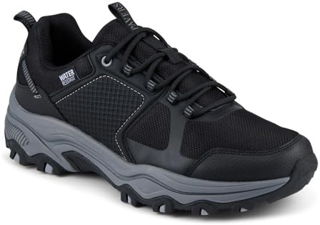 Pavers Outdoor Mens Wide-Fit Rugged Water-Resistant Walking Shoes Black