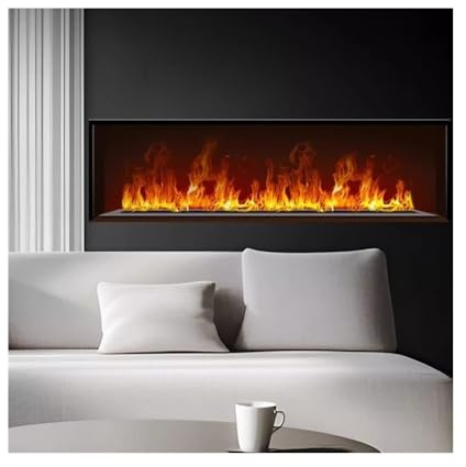3D-Zerstäubungskamin, Einbau-Wasserdampfkamin mit 7 Flammenfarben und 5 Flammenhelligkeiten, Touch-/Fernbedienung Wohnzimmer Kamin(XL)