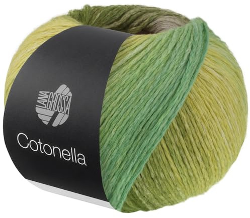 LANA GROSSA Cotonella | Weiches, bedrucktes Kettengarn aus unmercerisierter Pima Baumwolle | Handstrickgarn aus 100% Baumwolle (Pima) | 100g Wolle zum Stricken & Häkeln | 280m Garn FB 18