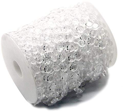 Ewparts 30M Kristall Girlande Diamant Acrylkorne Korn Schnur chandlier Korne für Strand hängende Vorhang Tropfen Ausgangs Dekoration Transparent