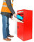 SMART PARCEL BOX Paketbox draußen, Standbriefkasten mit Paketfach, Paketbriefkasten große Pakete XXL, Postbox für Pakete Outdoor, Paketkasten Entnahme hinten & vorne, Stahl rostfrei, rot