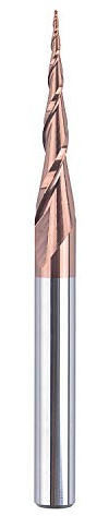 SpeTool Tapered Ball Nose End Mill 1/4 X 3 with 0.5mm Tip Diameter(0.25mm Radius) Ball Nose 5.26Deg for CNC Machine Engraving Carving Bits H-Si Coated