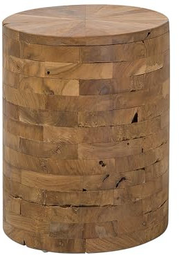 Praktischer Beistelltisch Teakholz Holzstück braun Brant