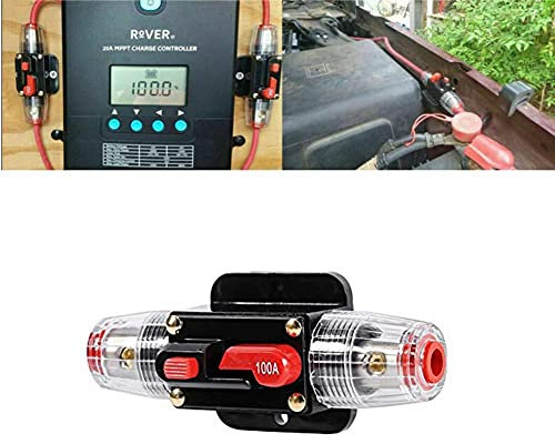 Porte-fusible 50Amp -100Amp Réinitialiser porte-fusible Voiture bateau porte-fusible Étanche 12-24V Nouveau(100A)