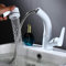 ottonato, rubinetto bagno con doccetta estraibile, rubinetto bagno lavabo, rubinetto miscelatore acqua calda, rubinetti bagno lavabo, miscelatore lavabo bagno, estensibile, estraibile -bianco