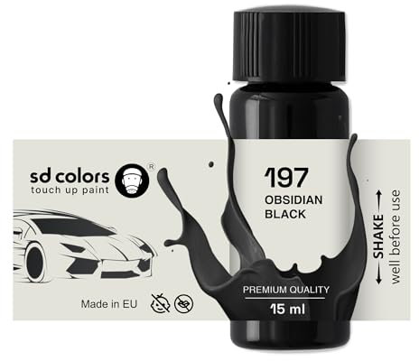 SD COLORS OBSIDIAN BLACK 197 - Pintura para retocar (15 ML), color negro