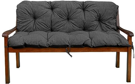 Gartenbankauflage Bankauflage Bankkissen Sitzkissen Polsterauflage V2 (135x60x50, Anthrazit)