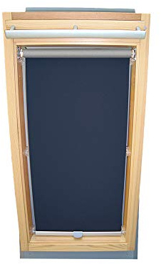 Rollo für VELUX Dachfenster THERMO Alu-Rückseite Dachfensterrollo für TYP VL Y/VU Y/VKU - Y47 - Farbe Blau - mit Haltekrallen