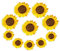 JKJF Sonnenblumen Aufnäher Bestickte Patches Wärmeübertragung Applique für Kleidung Jeans Jacken Tasche Hüte Rucksäcke Schuhe - 10 Stk 2 Größen
