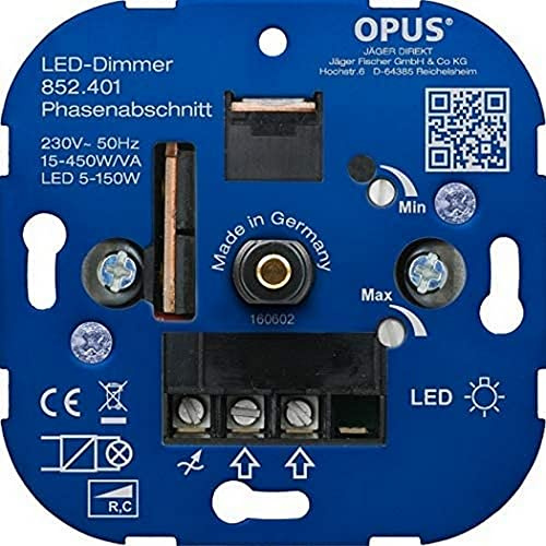 OPUS® Dreh-Dimmer für LED- und Energiesparlampen Ausführung Phasenanschnitt, Watt 7-110 VA/LED 3-35 W
