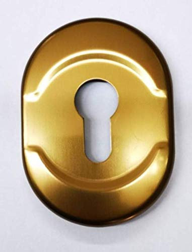 effedielle® Mostrina in alluminio foro cilindro europeo colore bronzo F4 -placca per porta blindata,placchetta-borchia ATRA-DIERRE(mm.h.86x62) Compatibile con altre marche di serrature