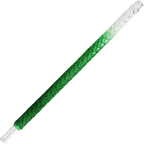 Shisha King® Shisha Glasmundstück 35cm | gedrehtes Mundstück aus Glas - Shishamundstück coole Farben im Unicorn Style (Grün)