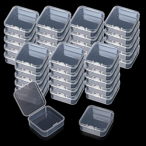 FANGZHE 36Pcs Plastic Storage Containers Small Bead Box, Mini Clear Square Storage Box with Lid, Individual Clear Box Case with Lids,for Storage Pills,Herbs,Jewelry or Other Small Items(35*35*18mm)