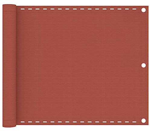 vidaXL Balkon Sichtschutz Bespannung Terrasse Windschutz Sonnenschutz Balkonbespannung Balkonverkleidung Balkonsichtschutz Terracotta-Rot 75x600cm HDPE