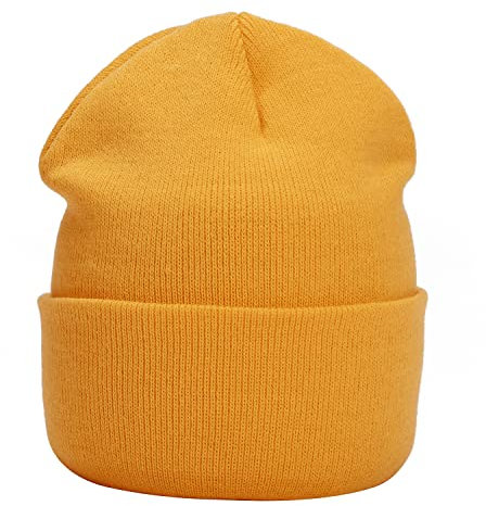 MASADA Damen und Herren Beanie Winter-Mütze - Gelb