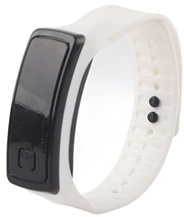 Orologio Digitale, Orologi Sportivi Polso in Silicone Led Calendario Digitale Bracciale per Donna Uomo Sweatproof Long Time Standby Leggero Sportivo con Cinturino Quadrante Display Elettronico(Bianco)