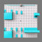 Lochbrett Wand-Organizer Panels DIY Pegboard Display Wandhalterung Peg Board Organizer und Aufbewahrung für Bastelraum Küche Büro,Blau,15.7×15.7in