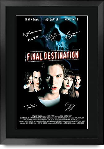 HWC Trading FR A3 Final Destination 1 Geschenke Geduckter Poster Signiertes Autogramm Foto für Fans von Film Memorabilien - A3 Framed