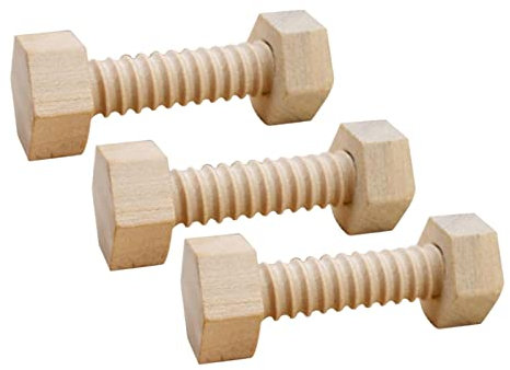 JISADER 3 Stücke Holzschraube Mutter Spielzeug Bausteine Holzspielzeug Kinder