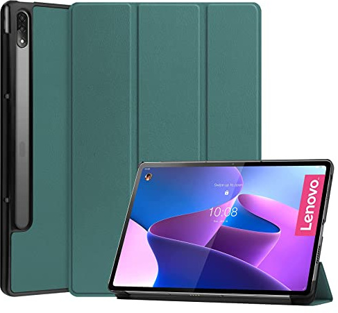 Lobwerk Hülle für Lenovo Tab P12 Pro 12.6 Zoll Smart Cover Etui mit Standfunktion und Auto Sleep/Wake Funktion Grün
