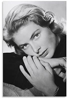 Greatest Actress of All-Time Ingrid Bergman Retro-Poster, Heimdekoration, Poster, Wandkunst, Hängebild, Druck, dekoratives Gemälde, 30 x 45 cm