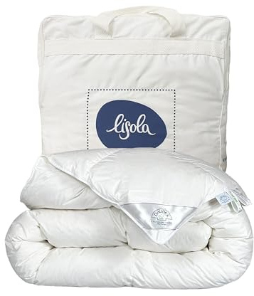 Daunex Bettdecke für Doppelbett, 250 x 200 cm, 100 % sibirische Gänsedaunen, Winter, hypoallergen und milbendicht, maschinenwaschbar, hergestellt in Italien, Modell: Courmayeur Extra Warm
