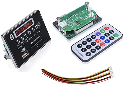 12V Car Audio MP3 Bluetooth Player DIY Kit - USB TF FM Radio Module with Fascia WMA/WAV/FLAC Decoder Board 5V 12V Music Player for Ride On Car