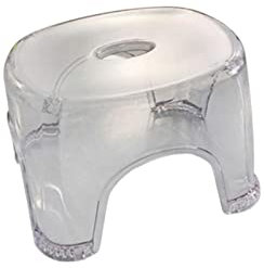 SM SunniMix Badhocker Acryl Transparent, Clear Schuhwechselhocker, Wasserdicht Badehocker Tritthocker, Hocker Dusche rutschfest, Duschbank Wasserfest Modern, Bad Eckhocker für Kinder Erwachsener