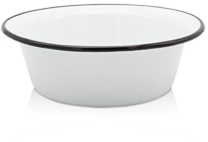 KRÜGER Emaille-Schüssel Weiß - schnitt- & kratzfeste Oberfläche - spülmaschinengeeignet - ideal für Salate & Naschereien. (Weiß, 24 cm)