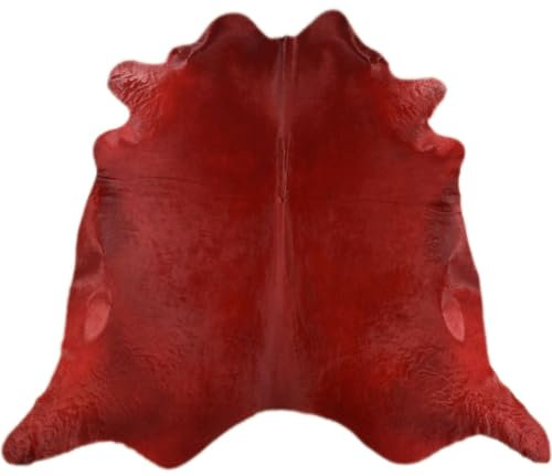 Kuhfelle Online & Nomad Premium KUHFELL Teppich ROT 210 x 190 cm KUHFELL Teppich ROT EINGEFÄRBT