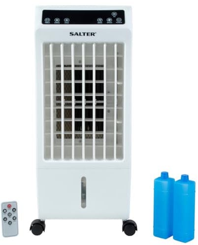 Salter Pure Air Cooler – Portable Cooling Fan with Digital Display, Air Purifier for Cooling, Humidifying and Purifying, Remote Control, Multi-mode Settings, Ideal for Home & Office