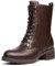 DREAM PAIRS Stivali da Stringati a metà Polpaccio da Donna Scarpe Autunno Inverno Comodi Stivali da Combattimento alla Moda con Cerniera da Donna,Size 38,Marrone,DMB214-E