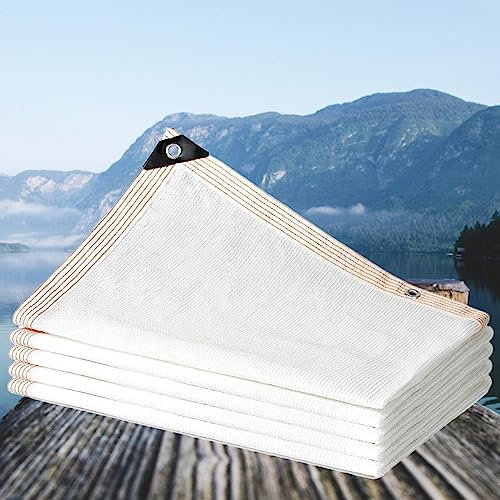 Filet De Parasol De Jardin Voile, 80%-90% Protection UV Respirant Et Rafraîchissant, Extérieur Coupe-Vent Avec Oeillets (Blanc / 2 * 4m / 6.6ft*16.4ft)