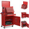 COSTWAY Servante d'Atelier à 4 Tiroirs avec Coffre Outils Amovible et Armoire de Rangement, Caisse à Outils Roulante Étagère Réglable Doublure Antidérapante, pour Garage Atelier (Rouge)