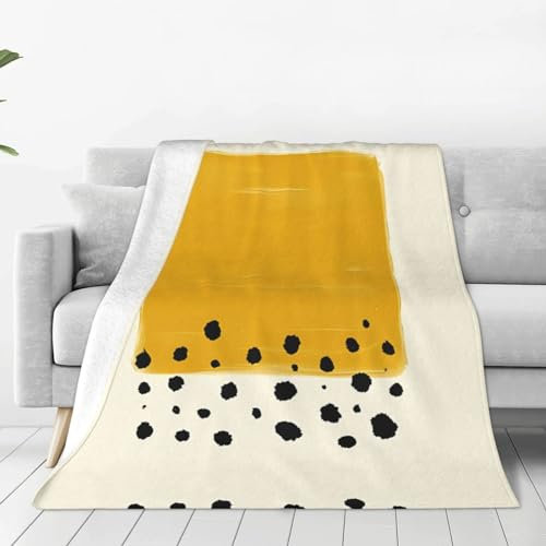 SIULAS Sofaüberwurf, 127 x 152,4 cm, flauschig, weich, warm, vielseitig, Fleece, Senfgelb und Schwarz, Decke für Couch/Bett/Einzelgröße, Grau