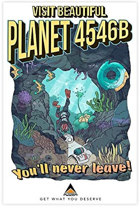 OakiTa Game Subnautica Planet Vintage Leinwand Poster Leinwand Poster Wandkunst Dekor Druck Bild Gemälde für Wohnzimmer Schlafzimmer Dekoration ungerahmt 50 x 75 cm