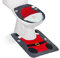 Kaxenig Weihnachten Toilettensitzbezug, Weihnachtsmann WC Sitz, Weihnachten Toilettensitzbezug Und Teppich Set, Weihnachten Toilettendeckel Teppich Weihnachtsdeko