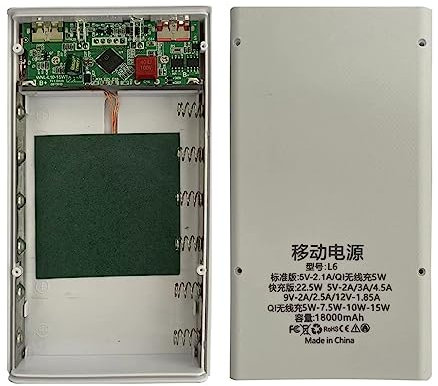 CHAKAE DIY Power Bank Box 6x18650 Battery Outer Case Shells Wireless Charging/Quick Charging Version Battery Not Included