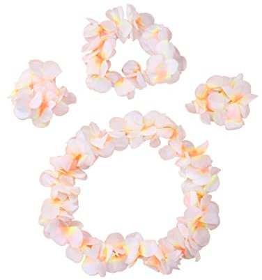 Cabilock Satz Party gefälligkeiten Mini-Nussknacker-Ornamente Armbänder Partyzubehör Löwe hochzeitszubehör Kronkorken Stirnband Blumengirlande Kranz Blumenkrone Blütenblatt Halskette Weiß
