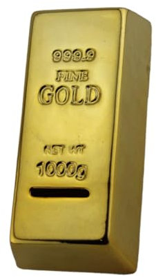 BESTonZON salvadanaio in mattoni d'oro banca di di giocattoli coccinella sbarra pentola salva salvadanaio di ceramica mattone d'oro moneta, P2105J088S