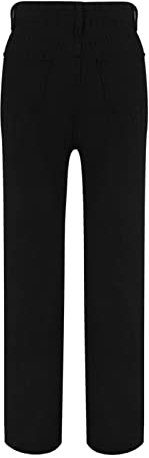 Yowablo Damen-Denim-Hose mit Schlitz am Saum, Street-Persönlichkeit, lässige Mode, Waschwasser-Denim Jeanshosen (Black, XL)