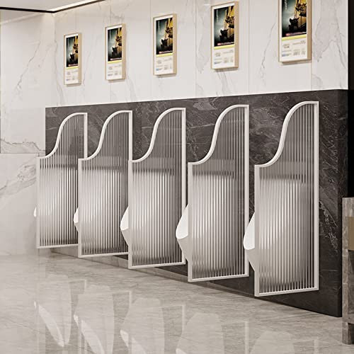 KLLJHB Urinal-Sichtschutz, Urinal-Trennwand, Urinal-Schallwand, Badezimmer-Trennwand, WC-Sichtschutz, gehärtete Glasscheibe (schwarz 1 Stück) (weiß 4 Stück)