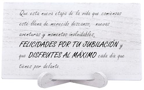 LetCast Tarjeta jubilacion grande mujer Regalo jubilacion mujer Tarjeta despedida hombre Feliz Jubilacion despedida compañero Felicitacion jubilado Dedicatoria compañeros maestra (Blanco)