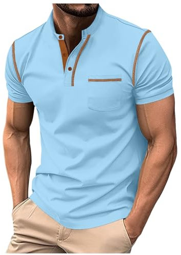 Mens Polo Shirts Long Sleeve Contrast Color Shirt Patchwork Tee Golf Tennis Tops White Muscle fit t Shirt Mens Turtle Neck Tops for Men Burgundy Mens Hooded Gym Vest