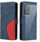 jrester Cover per Honor 200 Lite 5G (6.7 Inches), PU Pelle Portafoglio Libretto Flip Protettiva Custodia con 1 Pezzo Vetro Temperato Pellicola Protettiva per Honor 200 Lite 5G - Blu