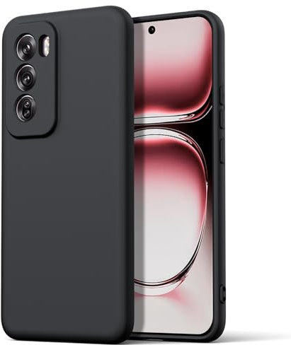Byvuwiay Cover per OPPO Reno 12 Pro 5G, Morbida Silicone Liquida TPU Protettivo Ultra Slim Custodia Antiurto, Custodia Compatibile con OPPO Reno 12 Pro 5G - Nero